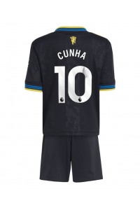 Manchester United Matheus Cunha #10 Jalkapallovaatteet Lasten Kolmas peliasu 2025-26 Lyhythihainen (+ Lyhyet housut)